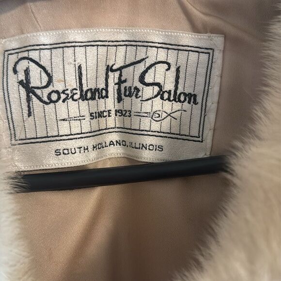 Vtg roseland fur salon ladies Elegant Cream Fur mink zip up Jacket size large - Picture 7 of 15